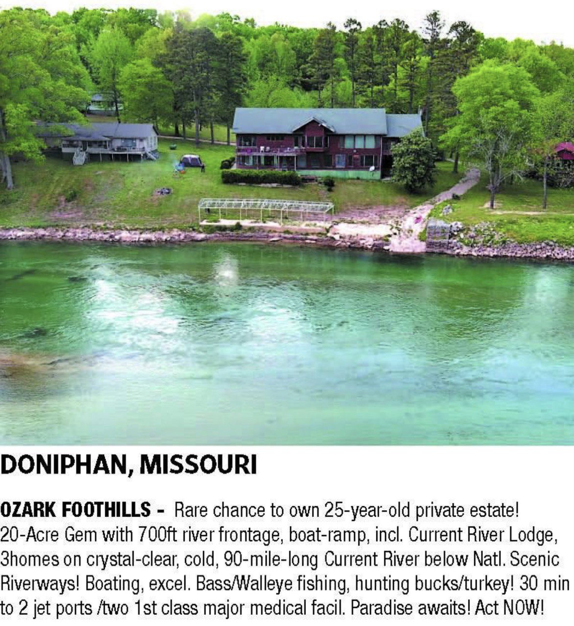 Scenic Riverfront Home for Sale Doniphan MO Aug 2024